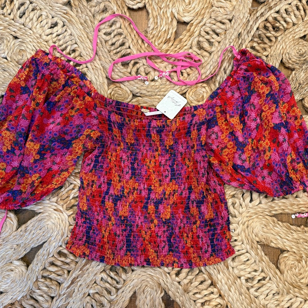 Vibrant Multicolor Off-Shoulder Top